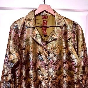 Vintage | Jacket | Vintage Peridot Green Floral Chinese Jacquard Jacket